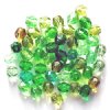 50 6mm Faceted Transparent Green Bead Mix